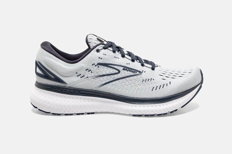 Brooks Glycerin 19 Road Running Shoes - Womens - White/Grey - RQ8431905